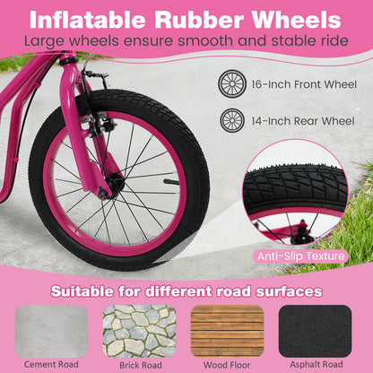 Youth Scooter, Adjustable Handlebar, 16/14-Inch Wheels, Pink Scooters at Gallery Canada