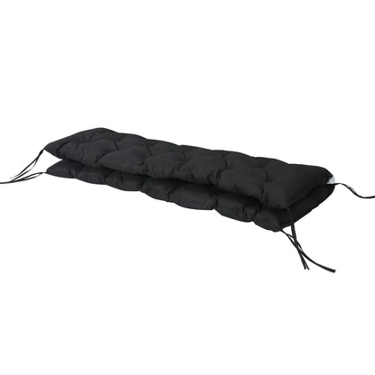 Garden Bench Cushion 3-Seater, Non-Slip, 59.1" x 38.6", Black Patio Chair Cushions at Gallery Canada