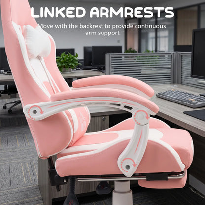 Racing Gamer Chair, Faux Leather with Footrest, Headrest, Lumbar Support, Pink Video Game Chairs at Gallery Canada