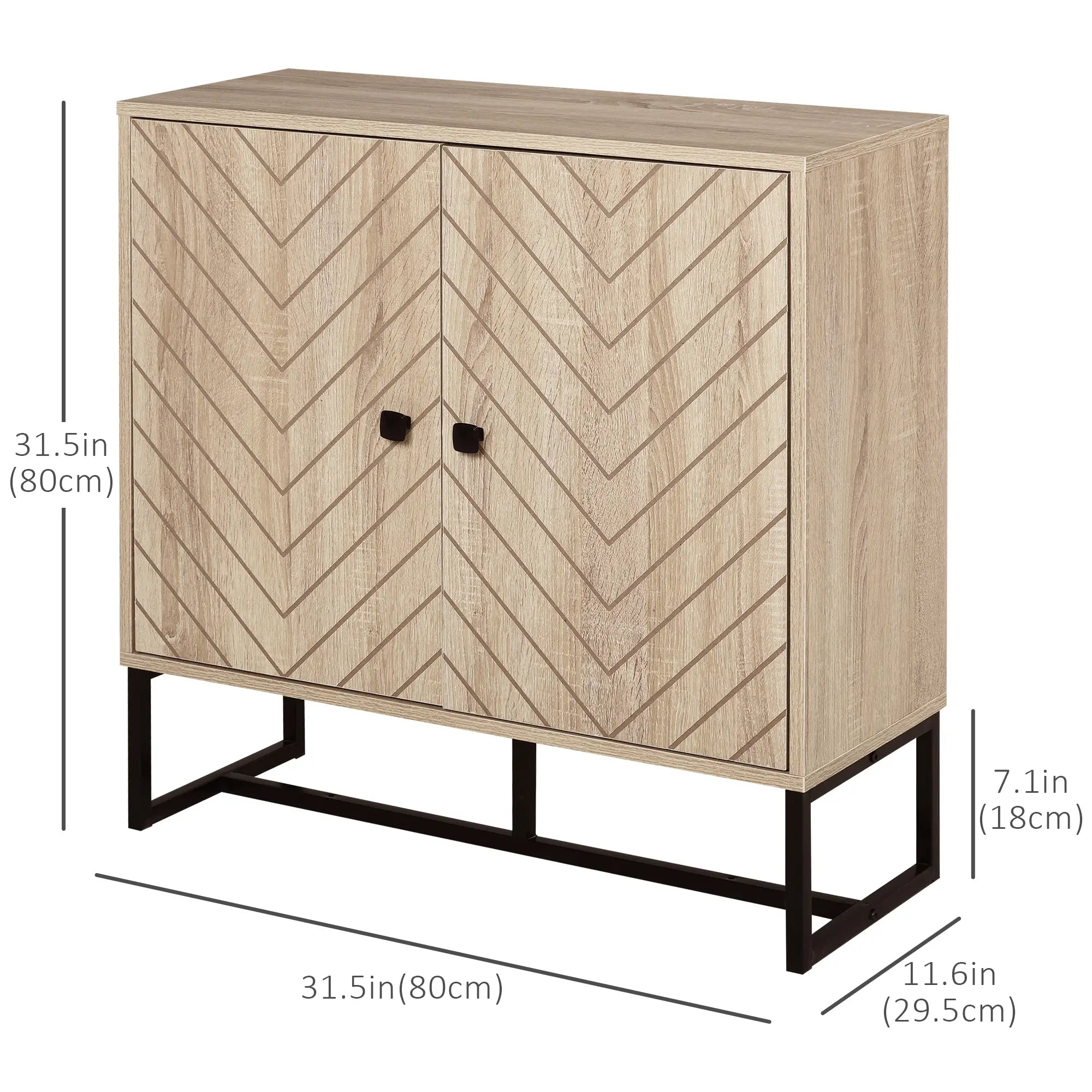 Modern Sideboard, Buffet Cabinet with 2 Doors, Adjustable Shelf, 31.5