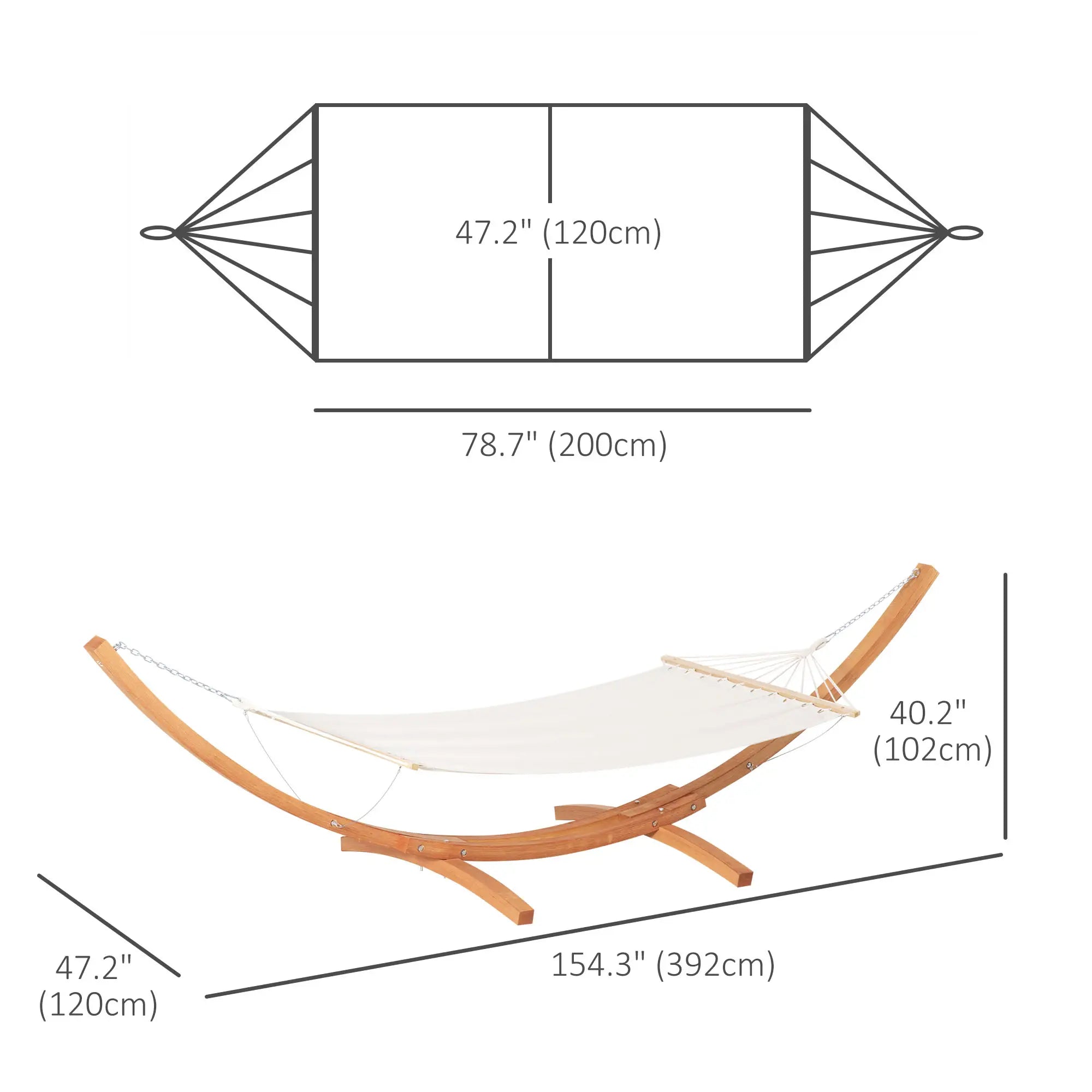 13' Patio Hammock With Stand, Outdoor Wooden Bed, Camping, White Hammocks with Stand at Gallery Canada