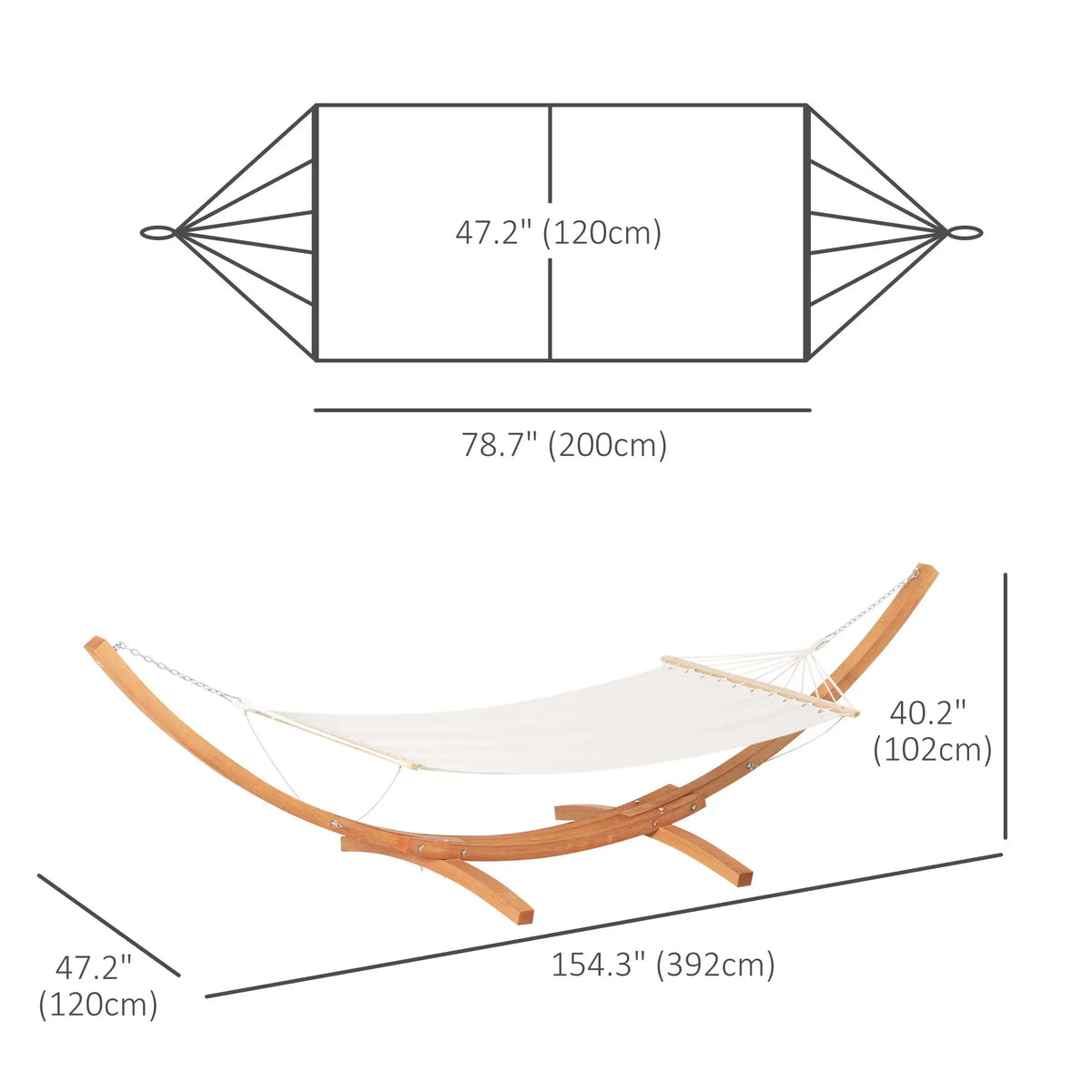 13' Patio Hammock With Stand, Outdoor Wooden Bed, Camping, White Hammocks with Stand at Gallery Canada