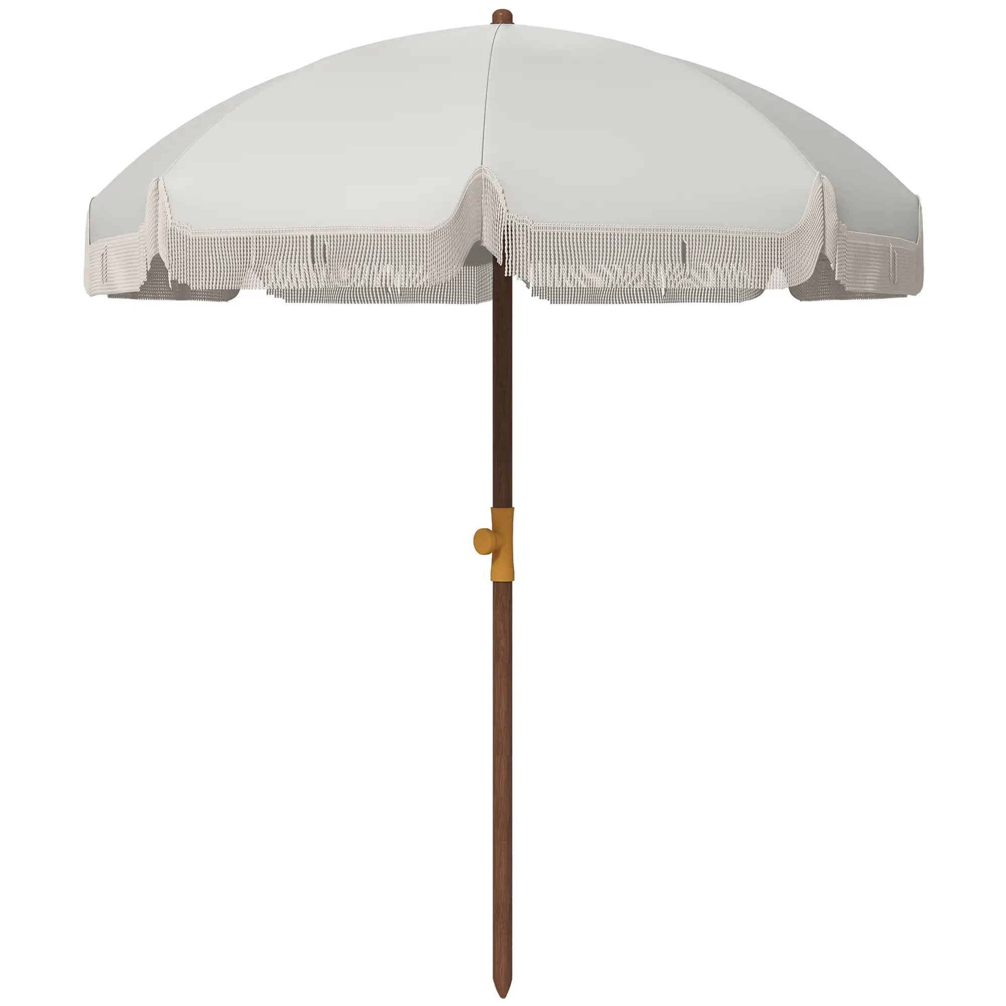 6.2' Travel Beach Umbrella, Vent, Ruffles, Carry Bag, Cream White Beach Umbrellas Cream at Gallery Canada