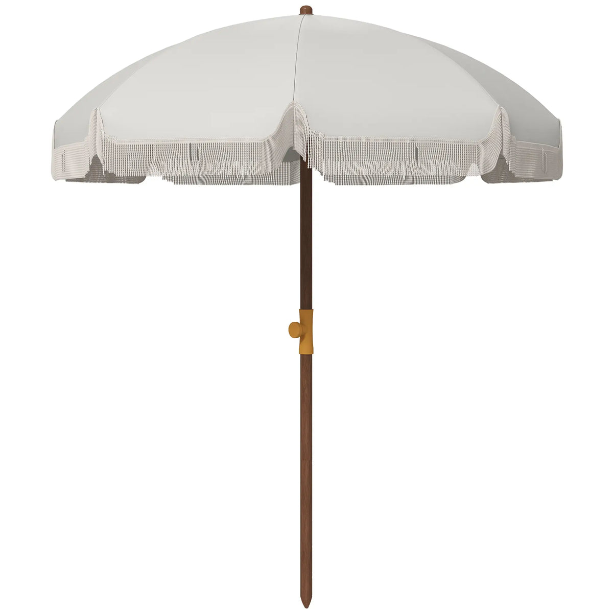 6.2' Travel Beach Umbrella, Vent, Ruffles, Carry Bag, Cream White Beach Umbrellas Cream at Gallery Canada