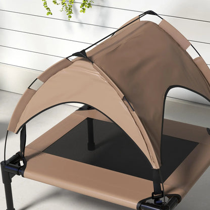 Cooling Dog Cot With Canopy, Washable Mesh, Medium, Coffee Elevated Dog Beds at Gallery Canada