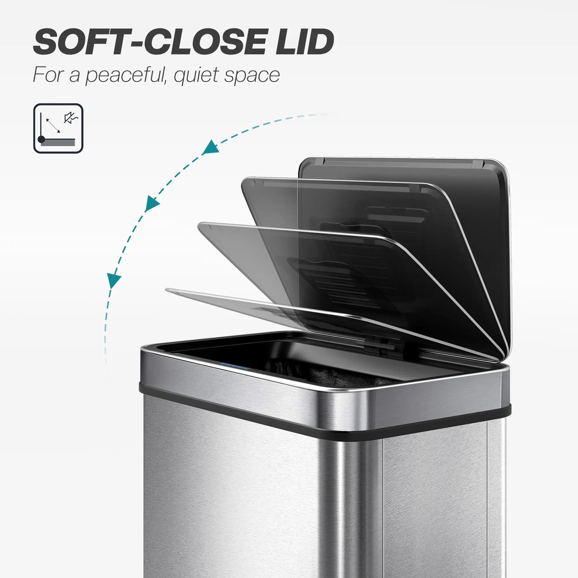 15.9 Gallon Sensor Can, Automatic Garbage Can, Stainless Steel, Silver Household Supplies at Gallery Canada
