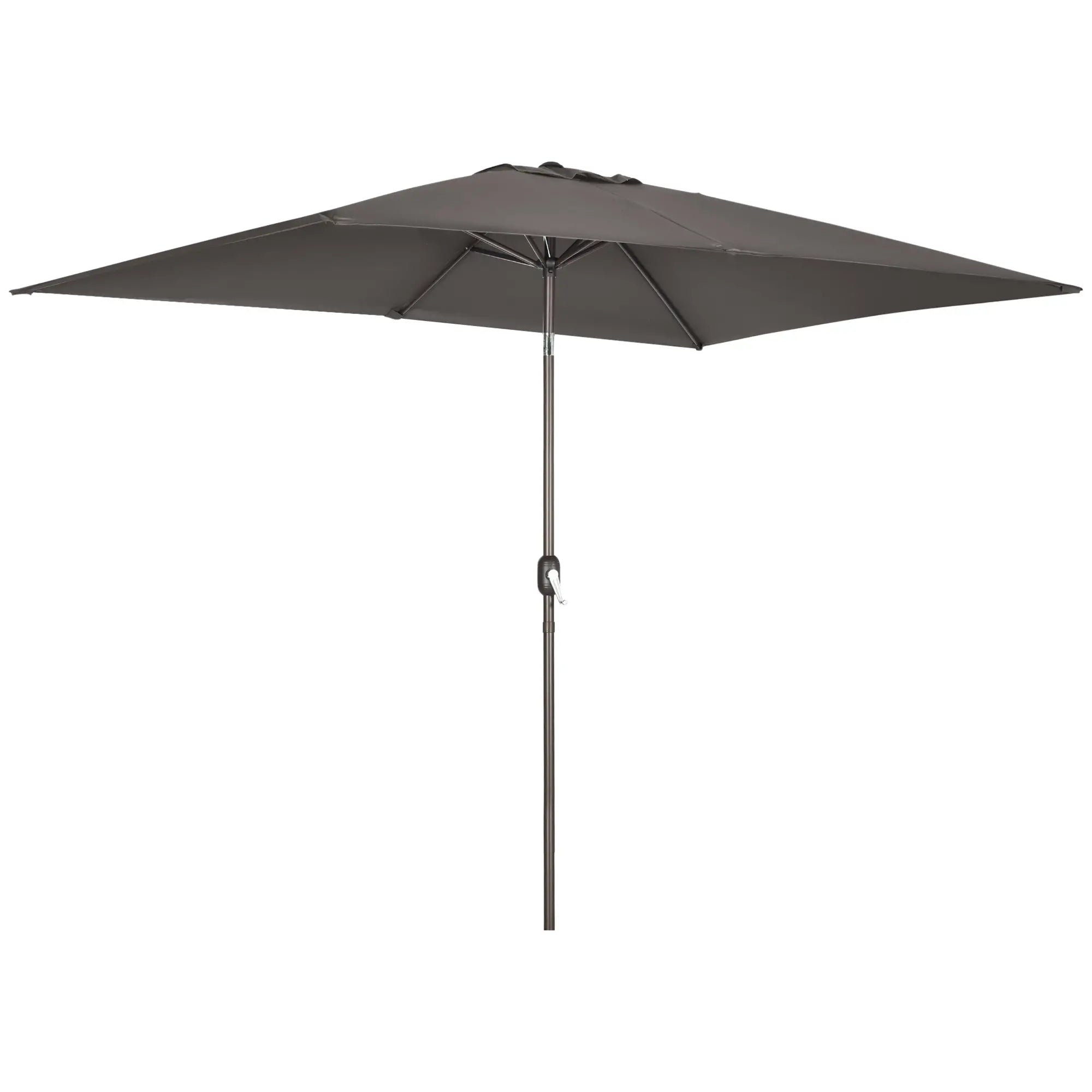 6.5x10ft Rectangle Patio Umbrella, Dark Grey Sun Umbrellas Dark Grey, Dark brown at Gallery Canada