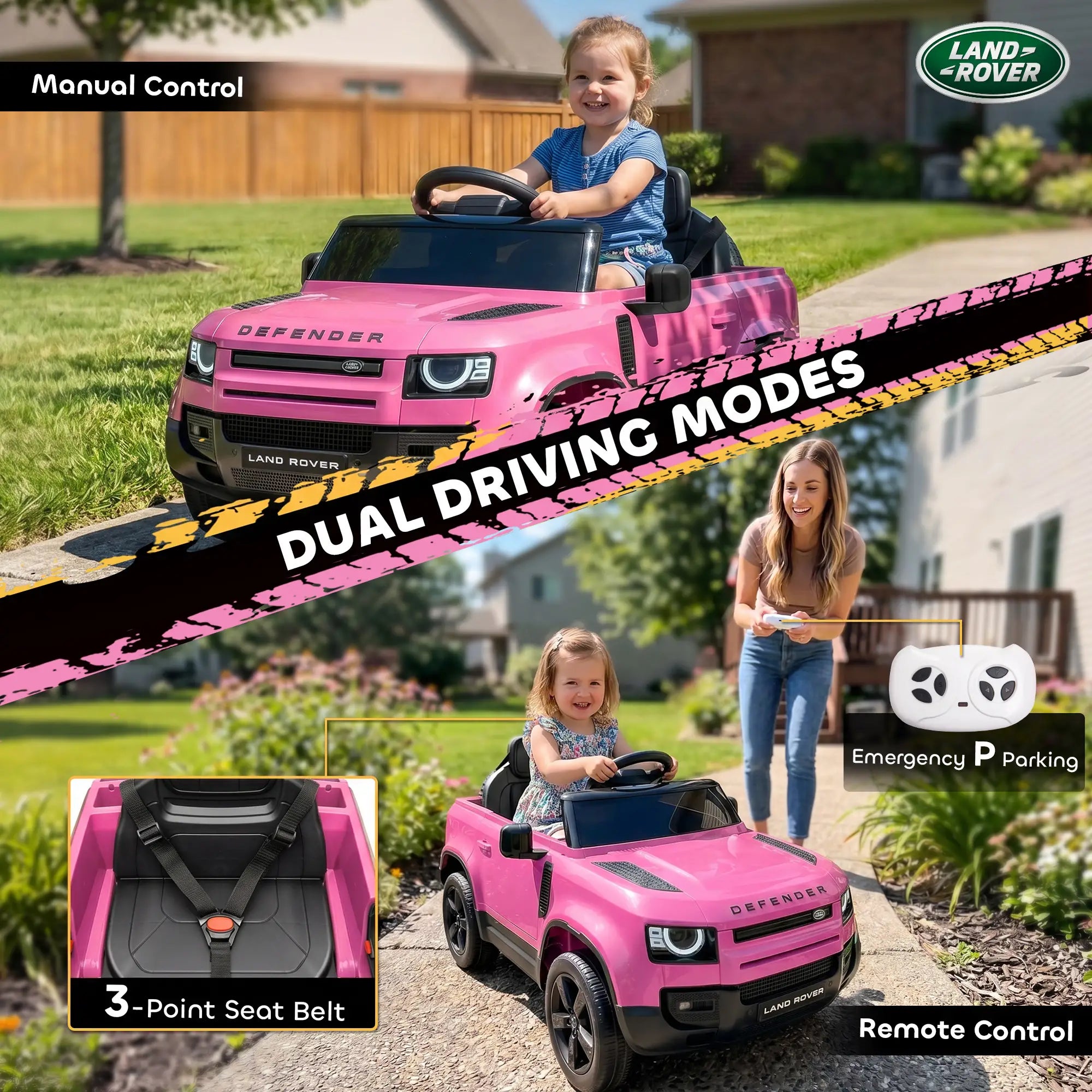 12V Licensed Land Rover Ride On Car, Pink Electric Toy Cars at Gallery Canada