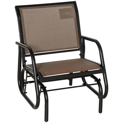 Outdoor Glider Chair, Breathable Mesh, Metal Frame, Brown Outdoor Gliders Brown, Black at Gallery Canada