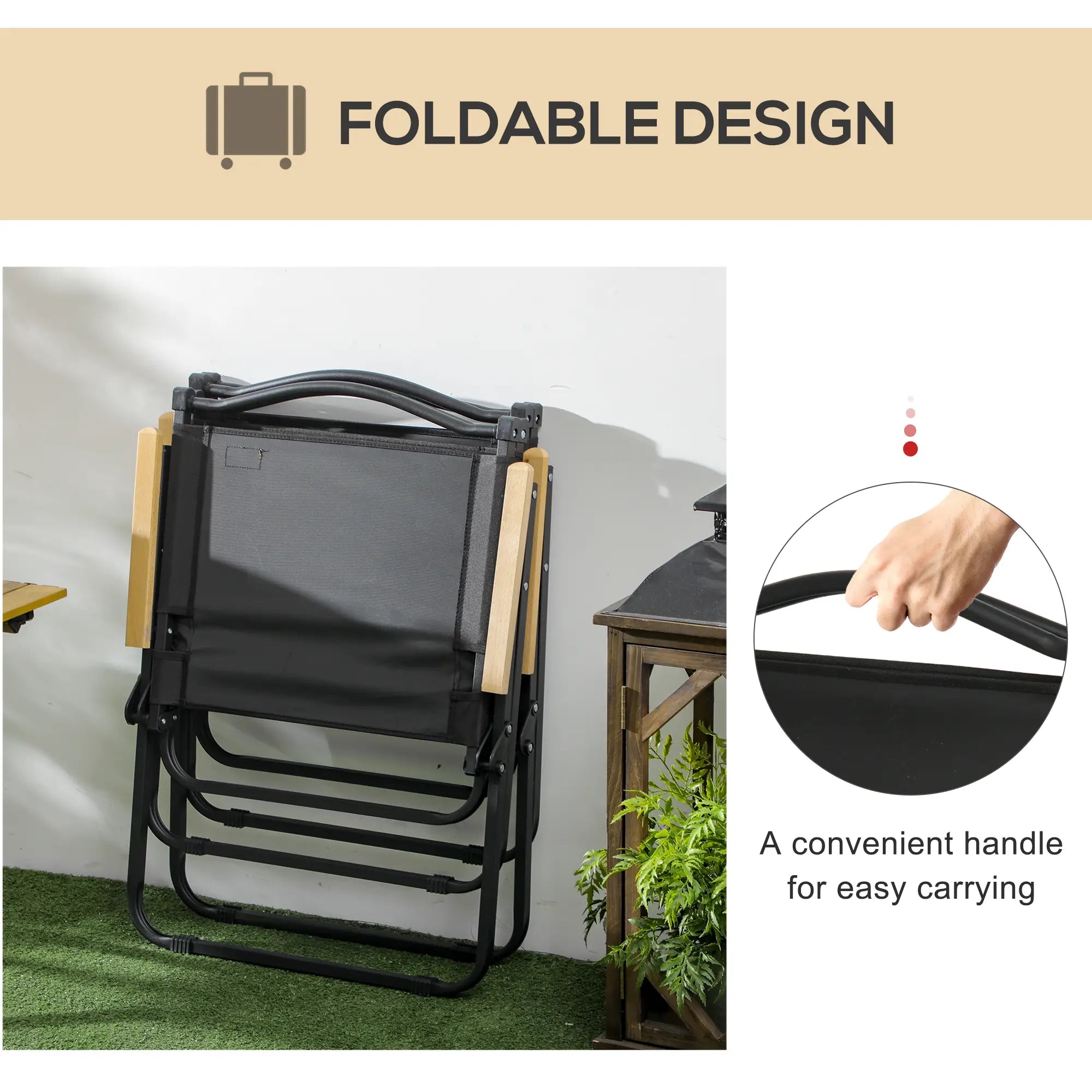 Lightweight Folding Camping Chair, Portable Armchair, Black Picnic Tables & Camping Chairs at Gallery Canada