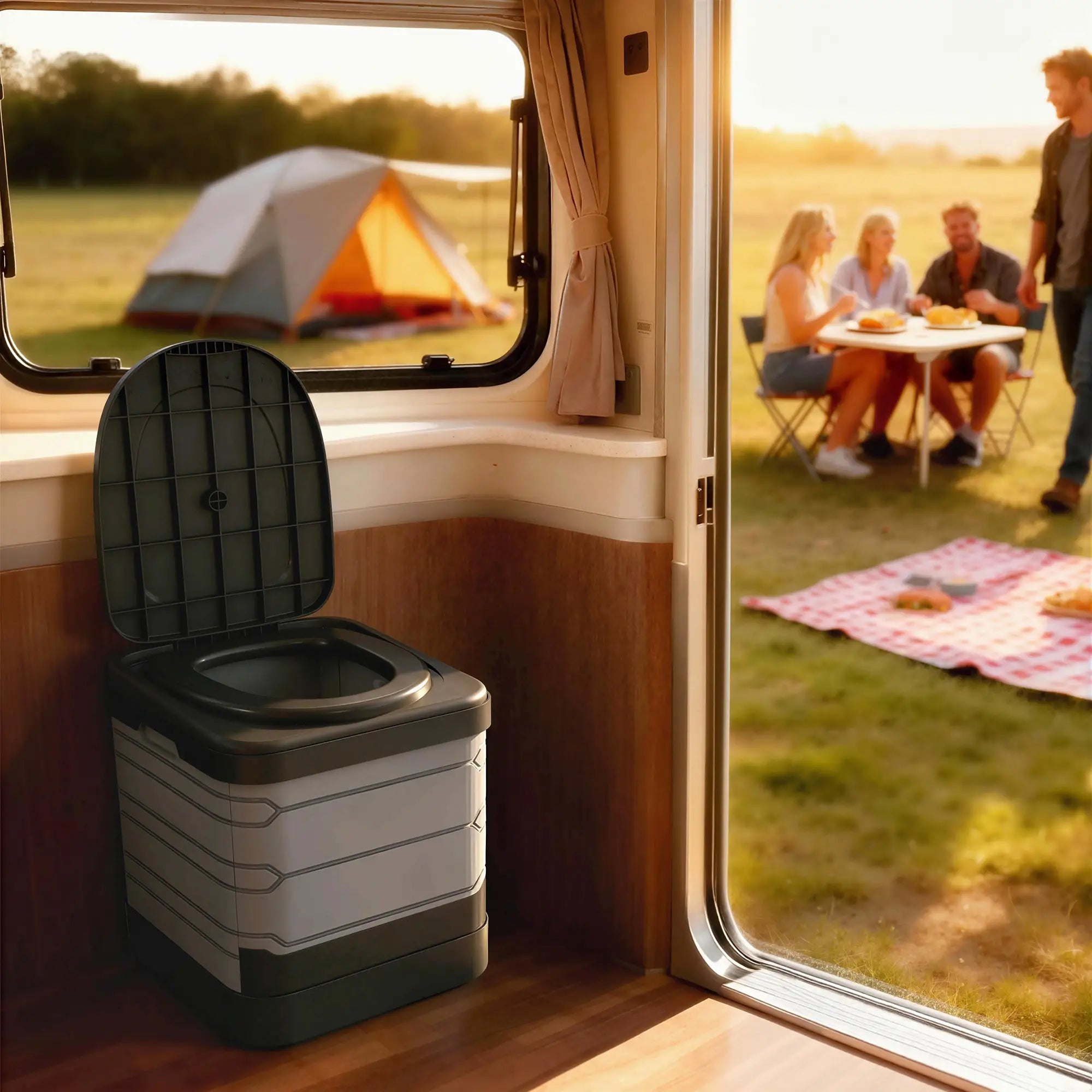 Portable Toilet, Foldable Porta Potty, 12 Coagulant Packets Camping Toilets at Gallery Canada