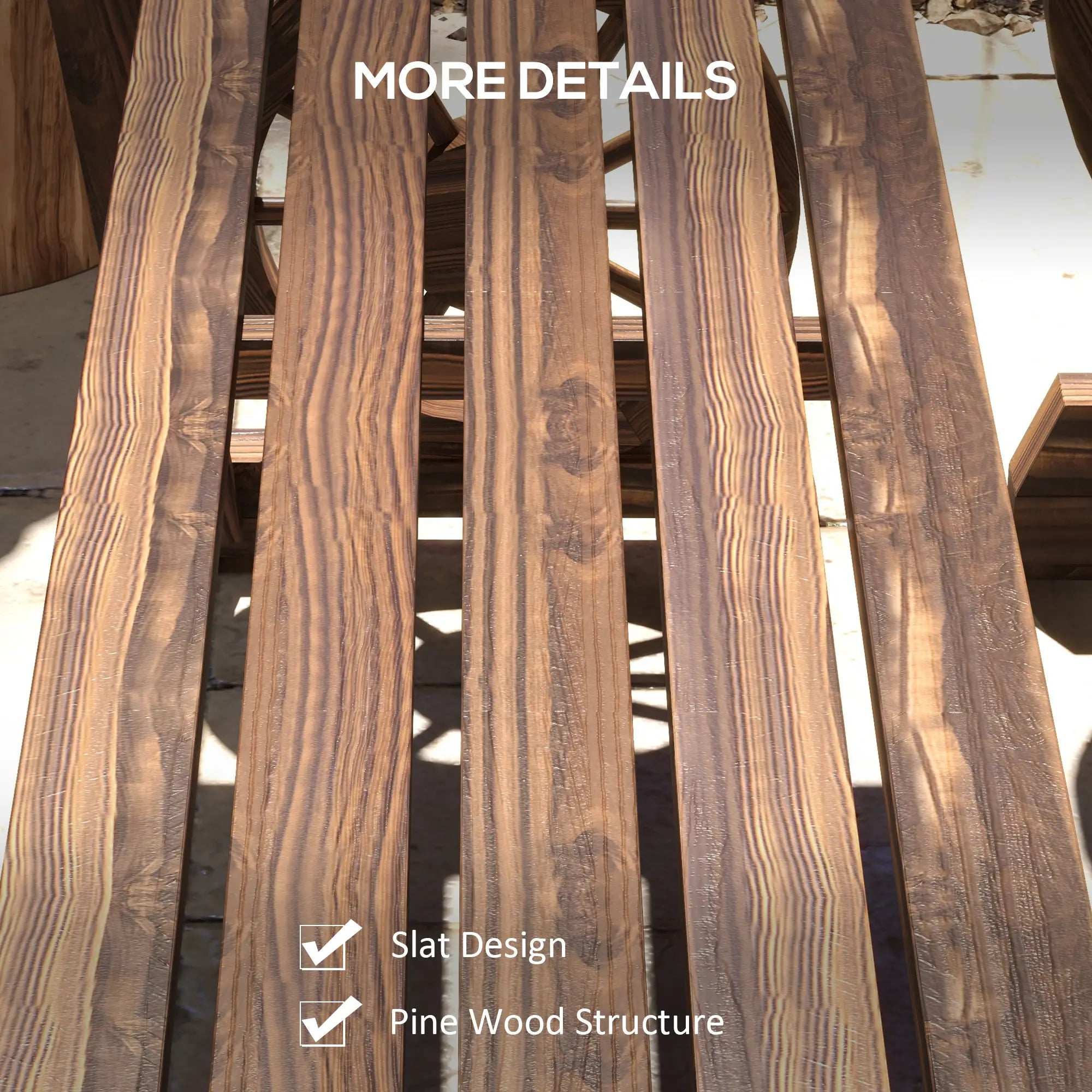 Wooden 3-Pc Carriage Patio Set With Chairs, Carbonized Bistro Sets at Gallery Canada