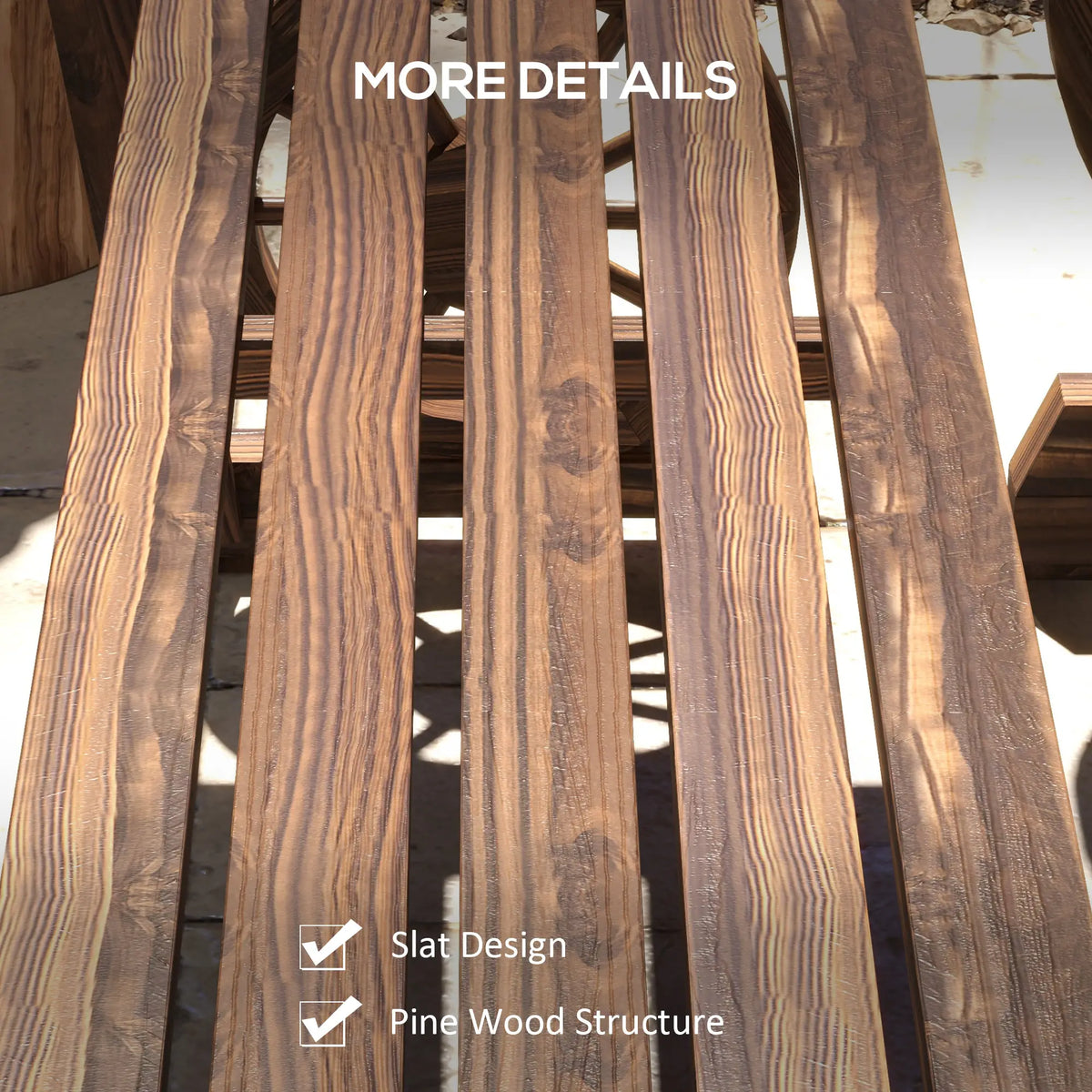 Wooden 3-Pc Carriage Patio Set With Chairs, Carbonized Bistro Sets at Gallery Canada