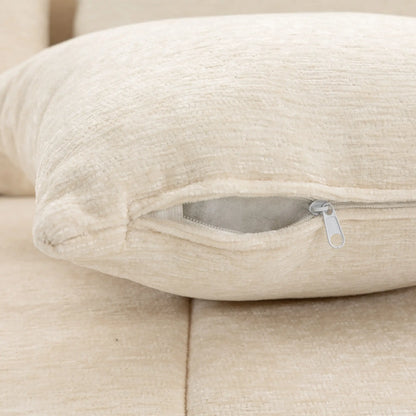 3 Seater Chenille Cloud Couch, Spring Cushion, Beige