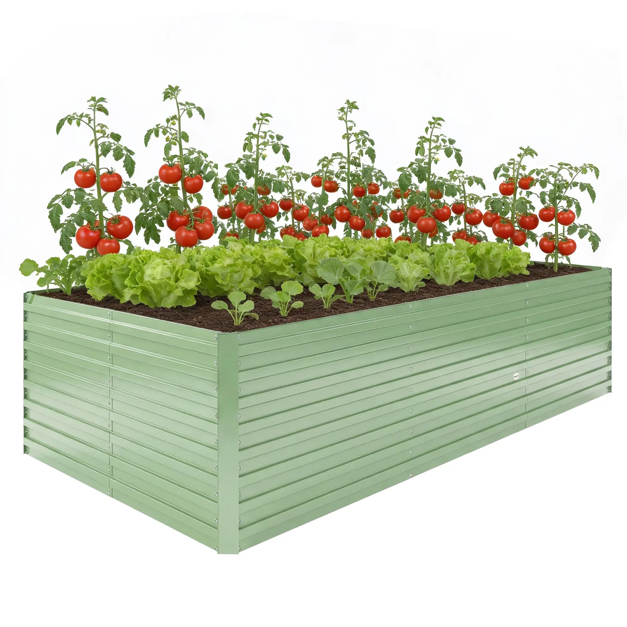 8' x 4' x 2' Galvanized Raised Garden Bed, Planter Box, Light Green Galvanized Planter Boxes at Gallery Canada