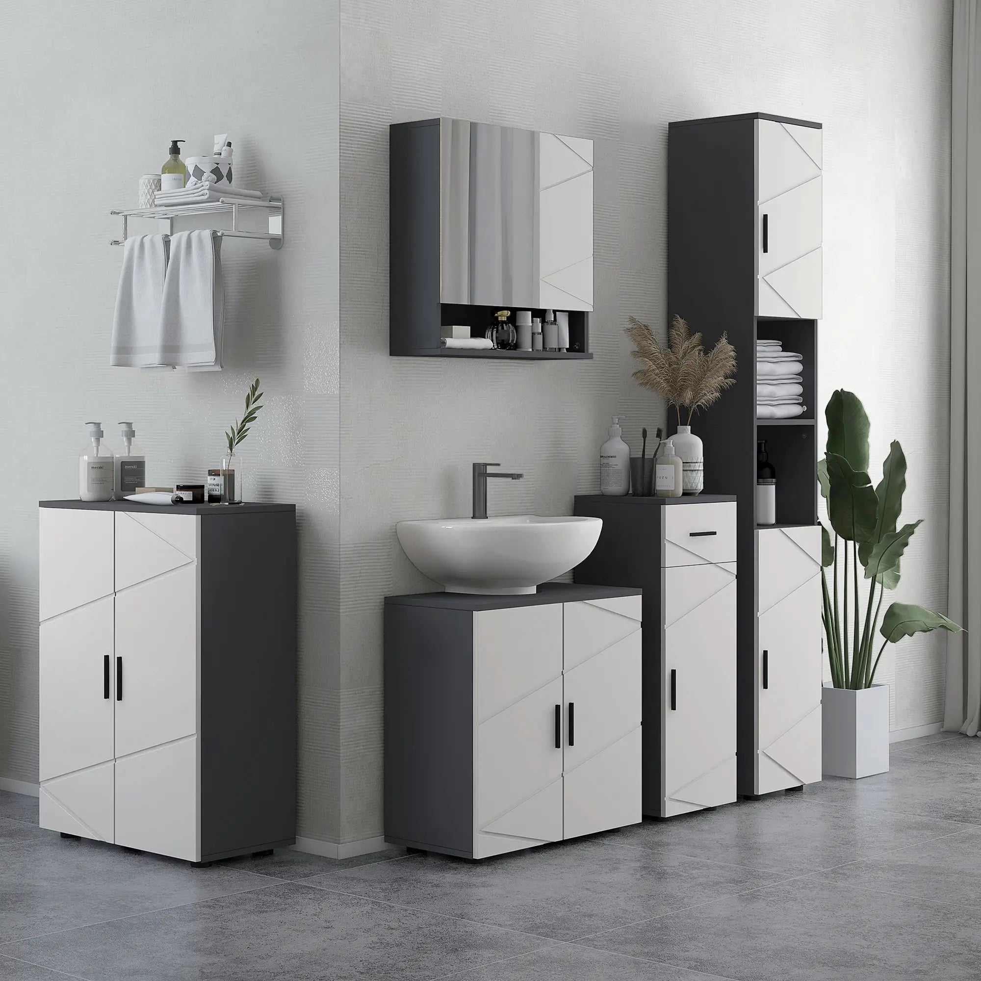 Wall Mounted Medicine Cabinet, Mirrored Door, Adjustable Shelf, Light Grey Mirror Medicine Cabinets at Gallery Canada