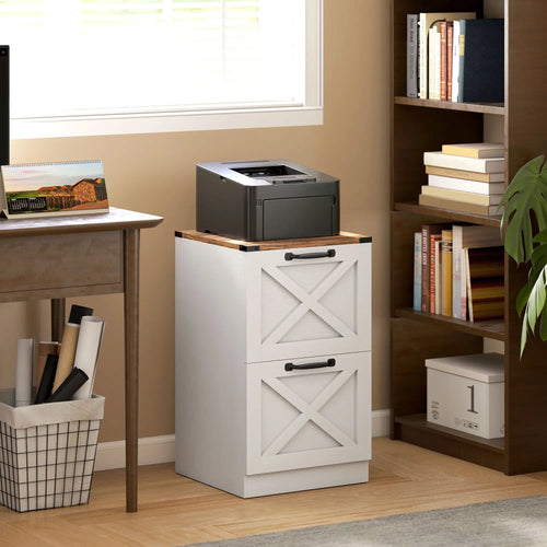 2 Drawer File Cabinet, Silent Slides, Letter/A4, White