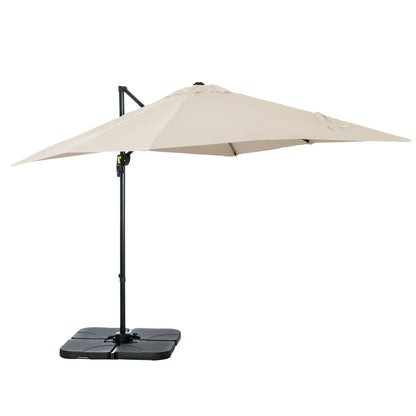 8' x 8' Square Patio Umbrella, 360° Rotation, Aluminum, White Cantilever Umbrellas at Gallery Canada