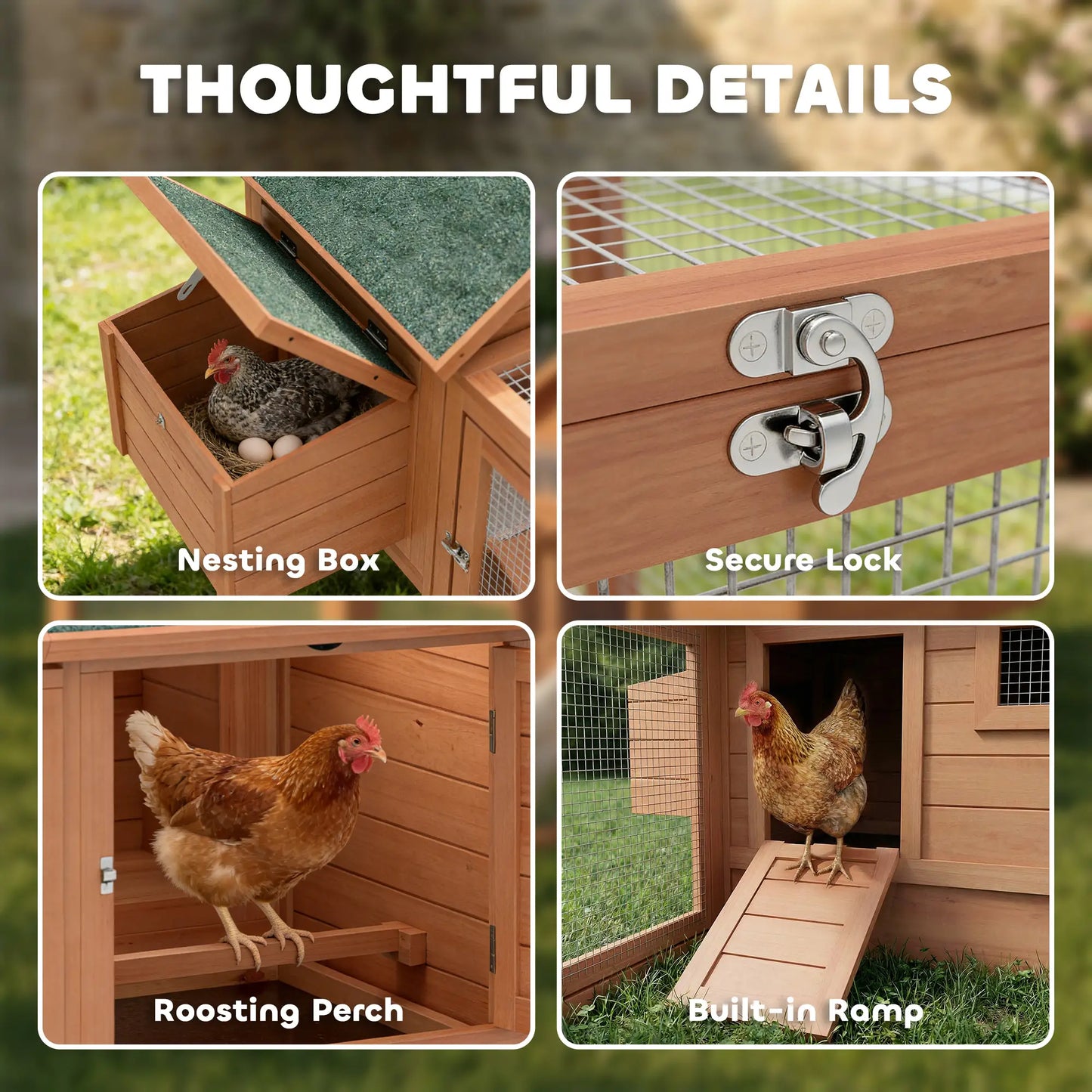 72" Wooden Chicken Coop For 2 Chickens, Poultry Cage With Run Chicken Coops at Gallery Canada