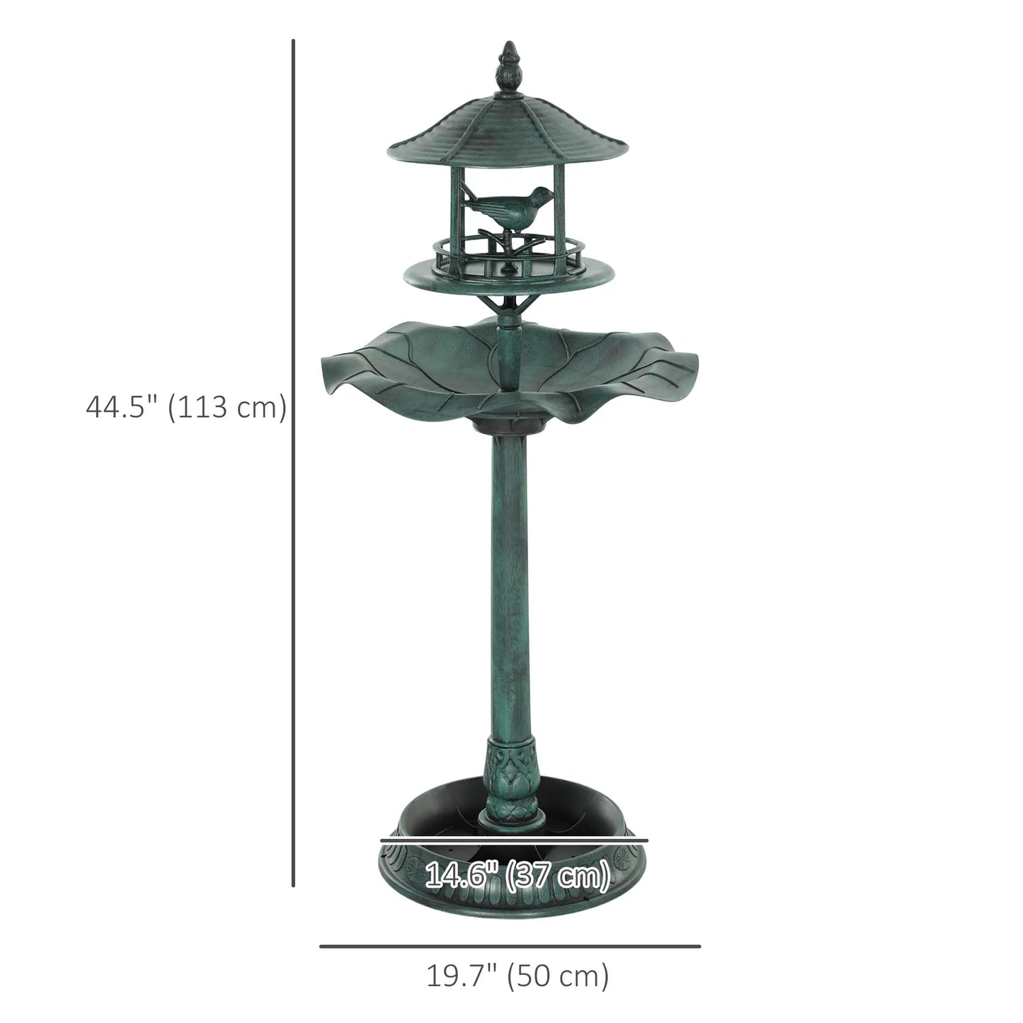 3-in-1 Garden Bird Bath Bowl, Large Water Basin, Feeder, Flower Planter, Green Garden Decor at Gallery Canada