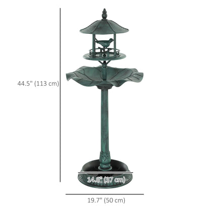 3-in-1 Garden Bird Bath Bowl, Large Water Basin, Feeder, Flower Planter, Green Garden Decor at Gallery Canada