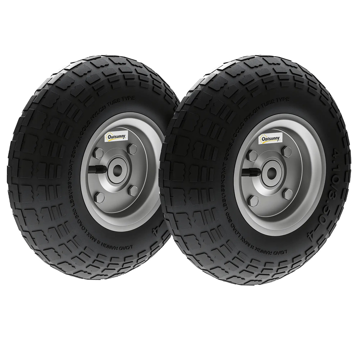 Set Of 2 Pneumatic Wheels, 10" Wheelbarrow Wheels Replacement, Black Garden Accessories at Gallery Canada