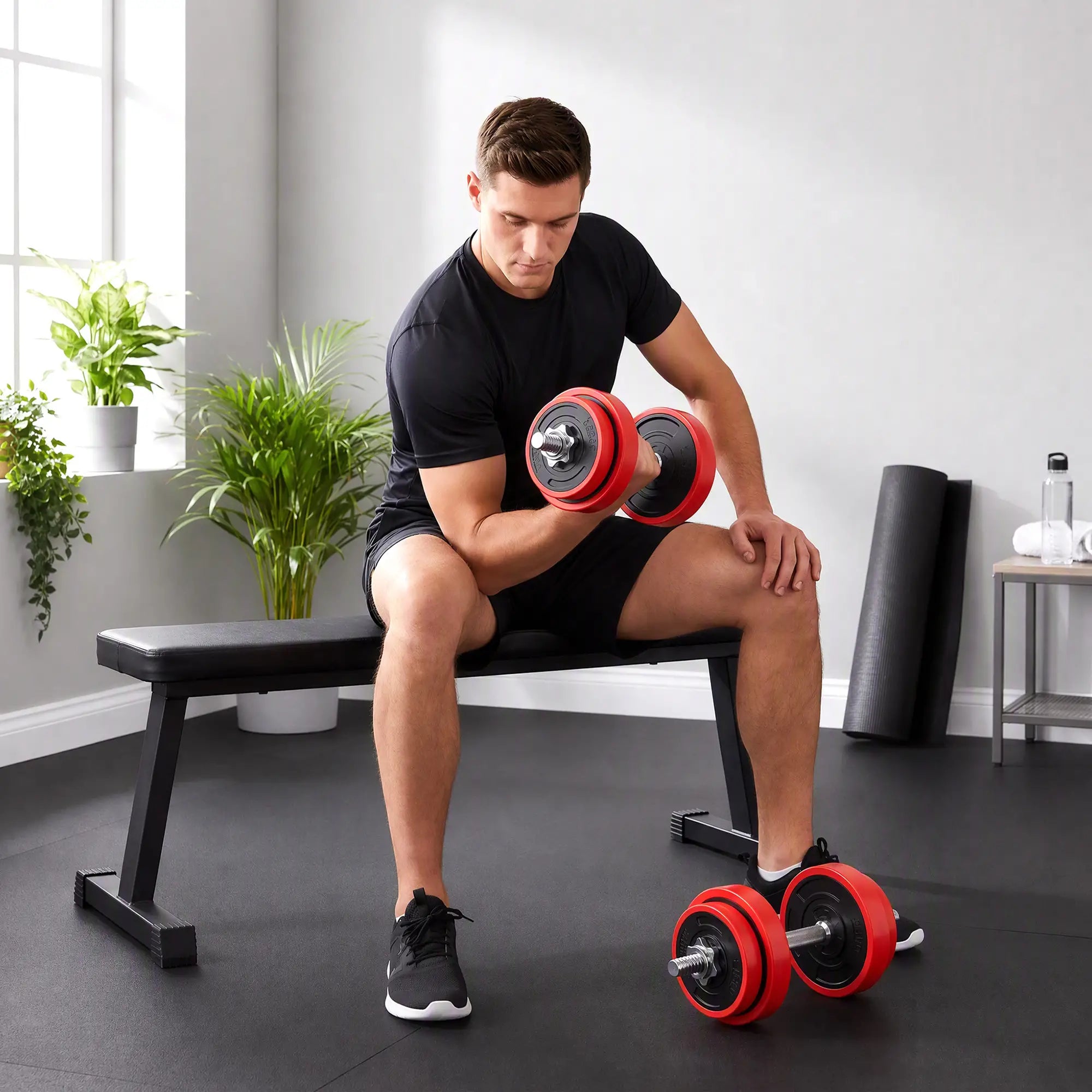 44lbs 2-In-1 Dumbbell, Barbell Adjustable Set, Strength Exercise Dumbbells & Barbells at Gallery Canada