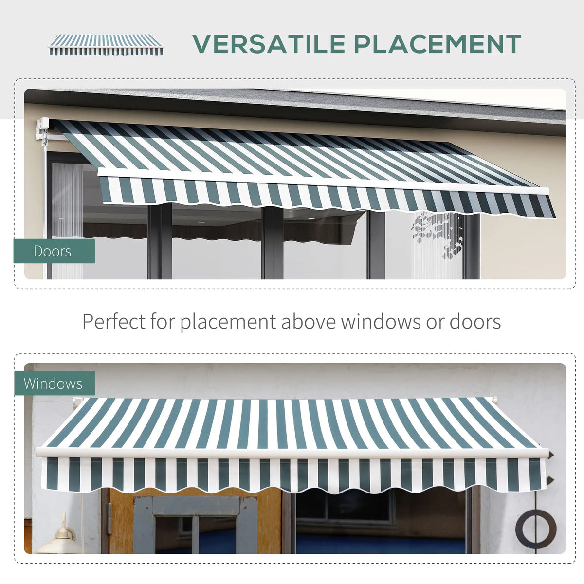 Retractable Patio Awning 8x7 ft, Water Resistant UV Aluminum Frame Deck Awnings at Gallery Canada