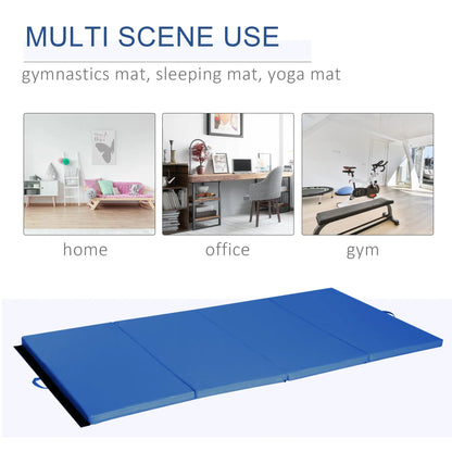 4'x8'x2" Folding Tumbling Mat, Exercise Mat With Handles, Dark Blue Gymnastics Mats at Gallery Canada