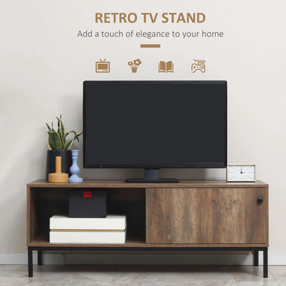 Retro TV Cabinet for 50", Adjustable Shelf, Sliding Door, Living Room TV Stands at Gallery Canada