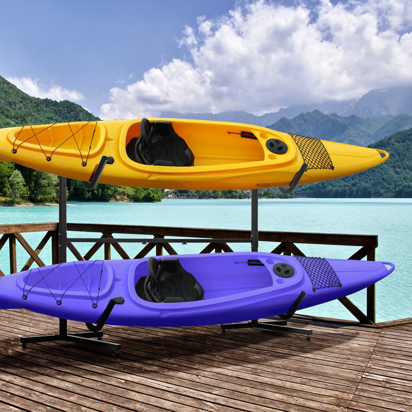 Freestanding Kayak Storage Rack, Adjustable Length, Heavy Duty, Indoor Outdoor Kayak Carts at Gallery Canada