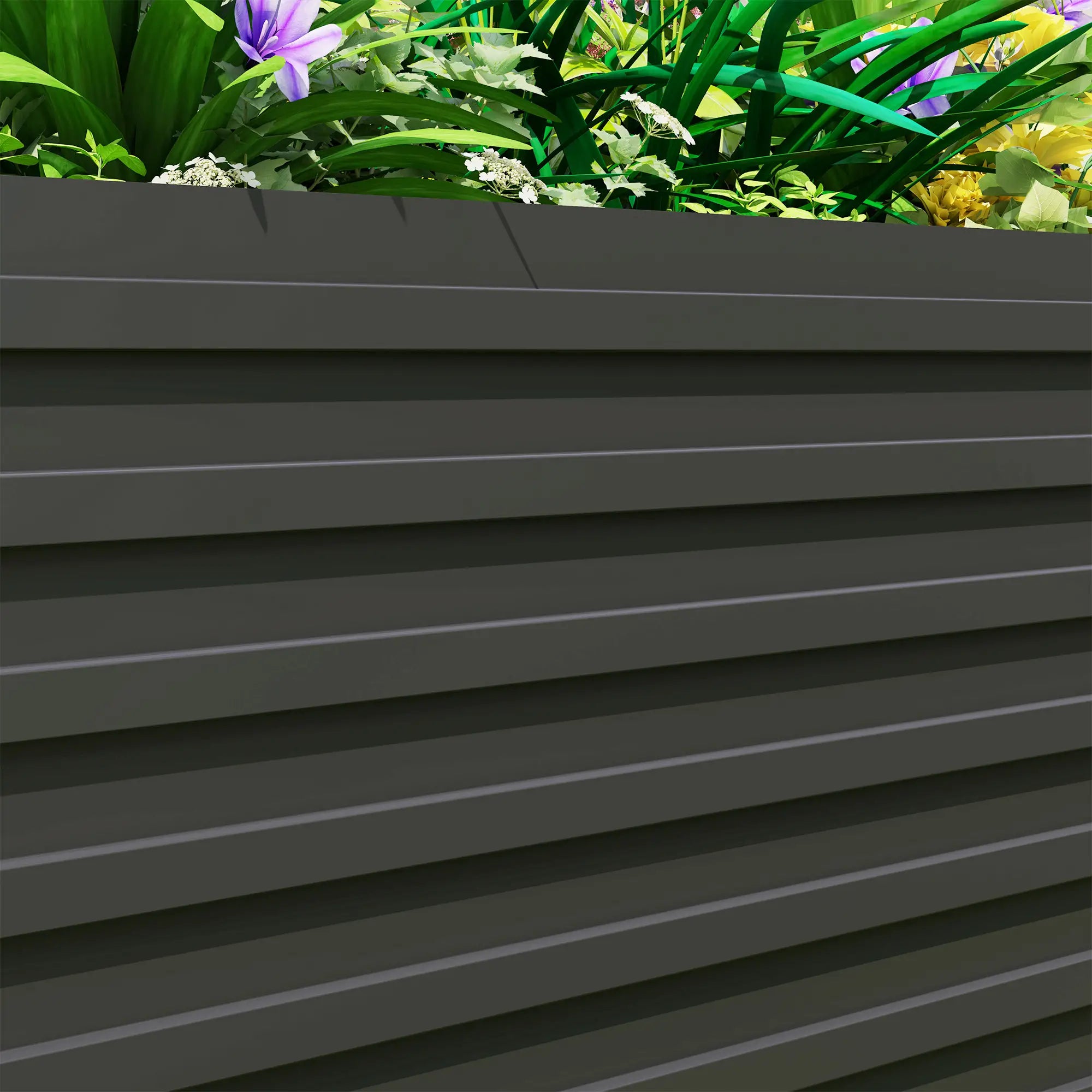 8' x 4' x 2' Raised Garden Bed, Galvanized Planter Box, Dark Grey Raised Garden Beds at Gallery Canada