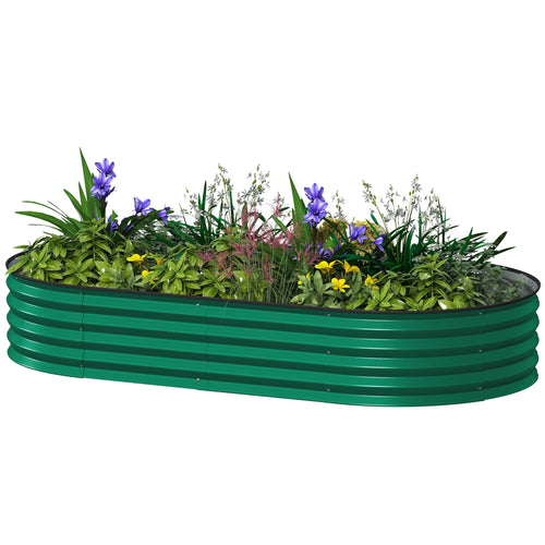 6' x 3' x 1' Galvanized Raised Garden Bed, Green Outdoor Planter Box, Green