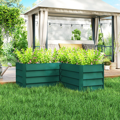 45" x 45" x 17" L-Shaped Galvanized Steel Raised Garden Bed Raised Garden Beds at Gallery Canada