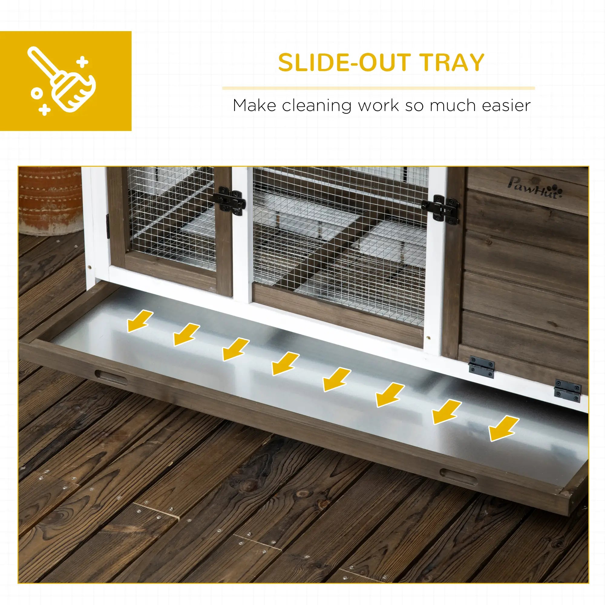 Rabbit Cage with Wheels, Ramp, Run, Tray, Indoor Outdoor Rabbit Hutch at Gallery Canada