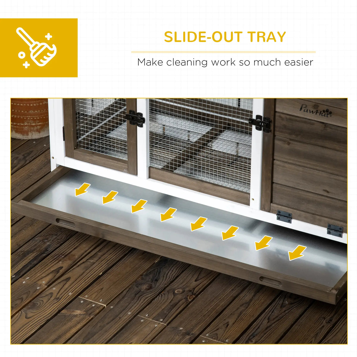 Rabbit Cage with Wheels, Ramp, Run, Tray, Indoor Outdoor Rabbit Hutch at Gallery Canada