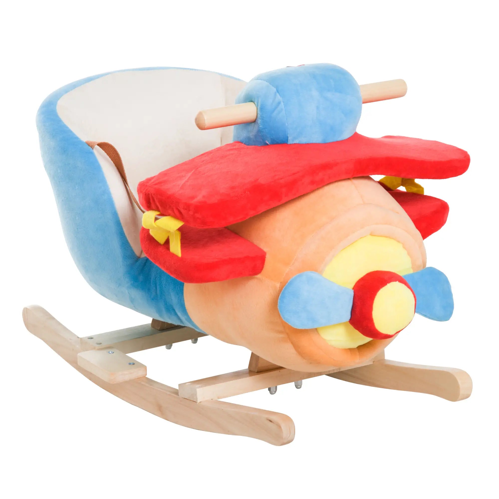 Wooden Rocking Horse Plane, Plush Seat, Sound, Red Rocking Horses at Gallery Canada