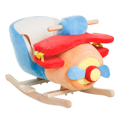 Wooden Rocking Horse Plane, Plush Seat, Sound, Red Rocking Horses at Gallery Canada