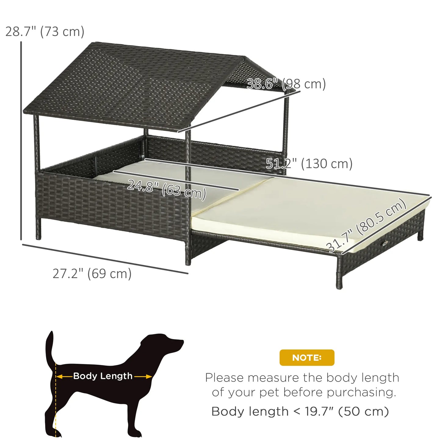 Extendable Wicker Dog Bed, Soft Cushion Washable Cover, Small Medium Dogs, Cream White Houses, Kennels & Pens at Gallery Canada