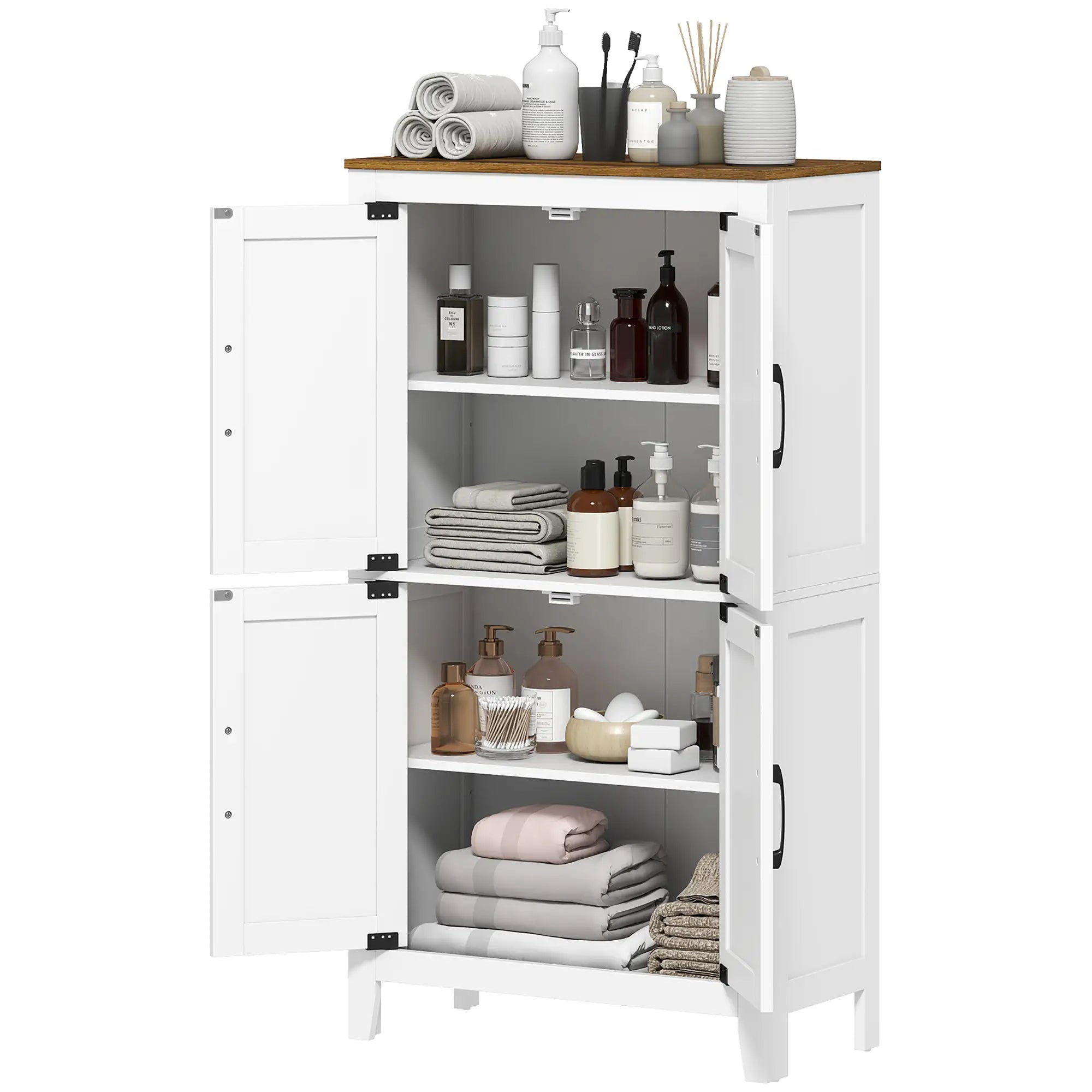Bathroom Storage Cabinet, Barn Floor Cabinet, White Freestanding Bathroom Cabinets White, Walnut at Gallery Canada
