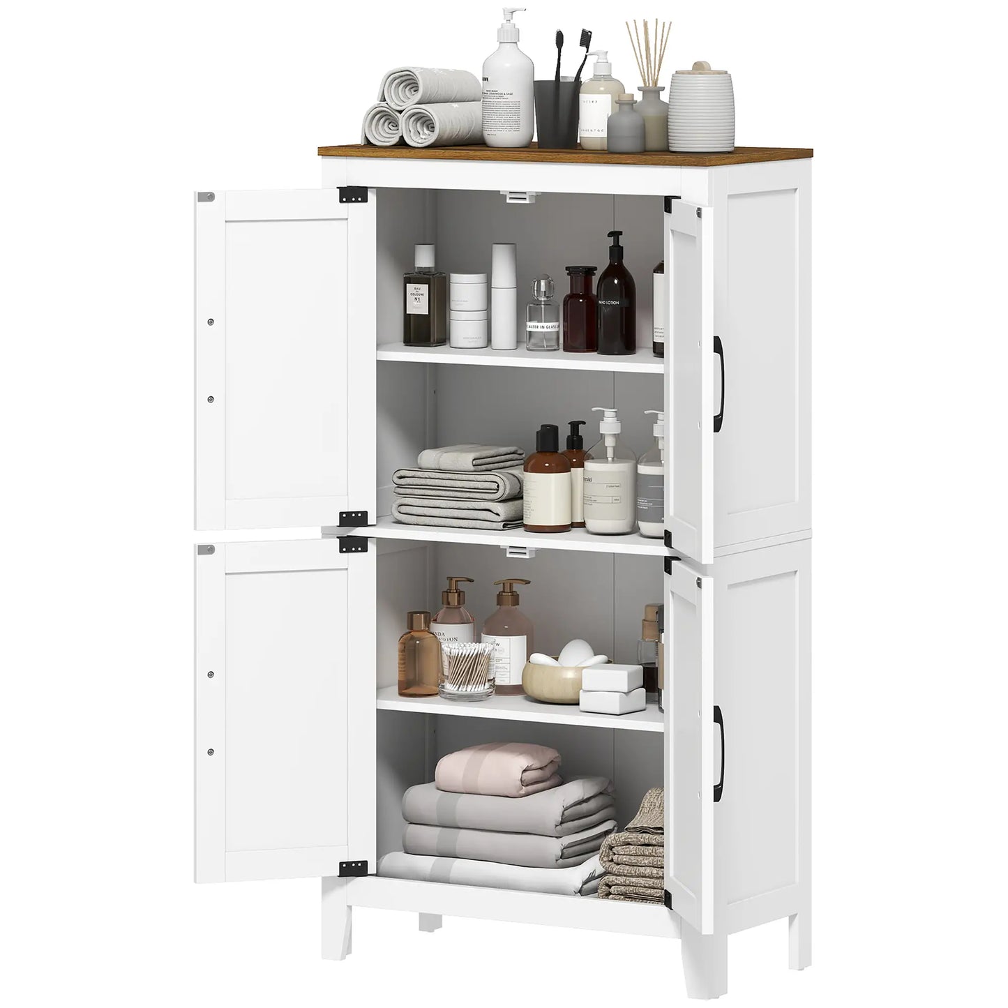 Bathroom Storage Cabinet, Barn Floor Cabinet, White Freestanding Bathroom Cabinets White, Walnut at Gallery Canada