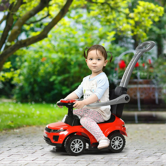 3 In 1 Ride On Push Car, Toddler Sliding Walking Car, Red Push Cars for Toddlers Red, Black at Gallery Canada