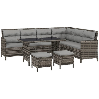 6Pc Rattan Outdoor Sofa Set w/ Dining Table, Grey Patio Furniture Sets at Gallery Canada
