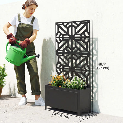 Metal Raised Garden Bed With Trellis For Climbing Plants, 53x22x66 In Galvanized Planter Boxes at Gallery Canada