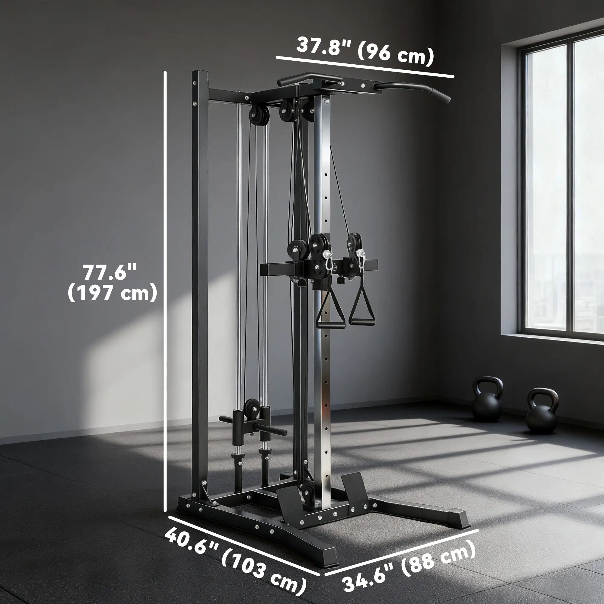 Cable Station Dual Pulley System, Pull Up Bar, 14 Adjustable Positions Power Towers at Gallery Canada