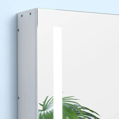 LED Medicine Cabinet with Mirror, 27.5" x 25.5", Adjustable Shelf, USB, White Mirror Medicine Cabinets at Gallery Canada