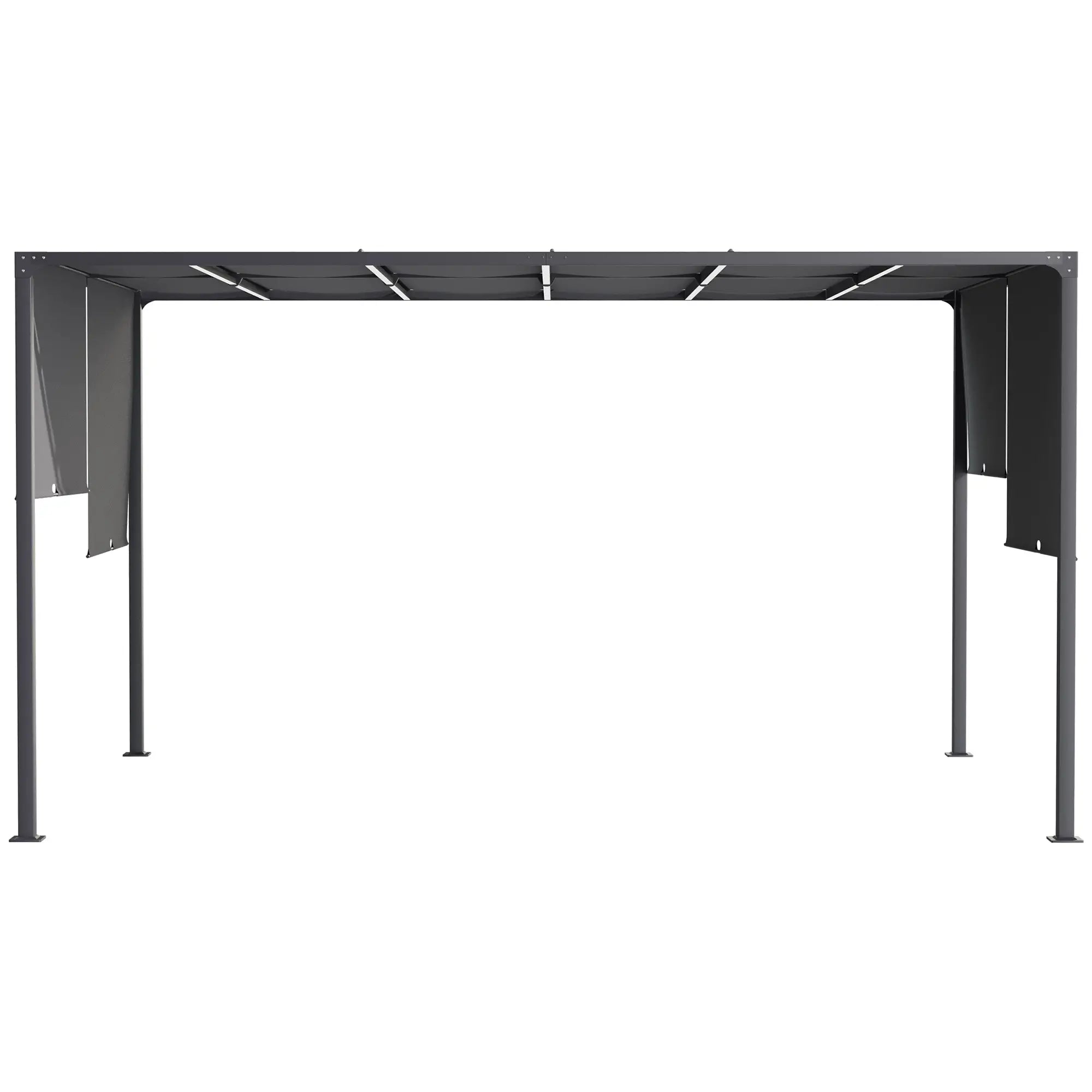 10' x 13' Outdoor Pergola, Sliding Roof, LED Lights, Solar, Dark Grey Pergolas at Gallery Canada