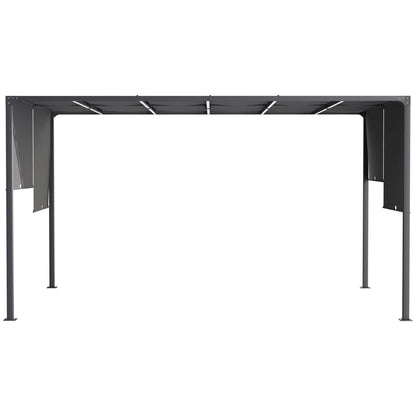 10' x 13' Outdoor Pergola, Sliding Roof, LED Lights, Solar, Dark Grey Pergolas at Gallery Canada
