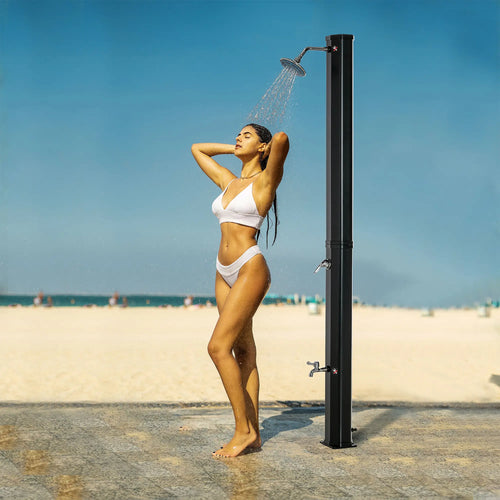 7ft Solar Heated Outdoor Shower, 360 Rotating Head, Adjustable Temperature