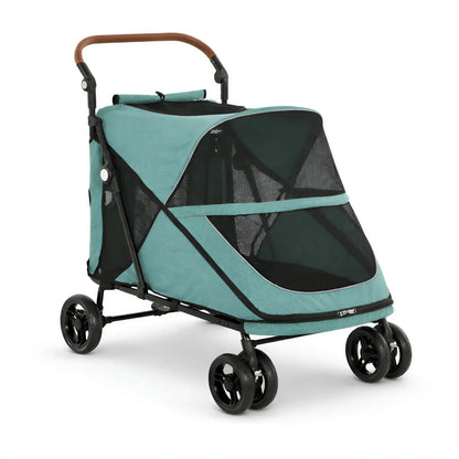 Dog Stroller for Large Dogs Up to 66 Lbs, 4-Wheel Shock Absorption, Turquoise Dog Bike Trailers & Strollers at Gallery Canada